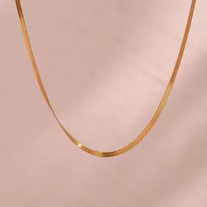 قلادة سلسلة مطلية بالذهب عيار 18 مجوهرات بسيطة قلادة من الفولاذ المقاوم للصدأ - Product Image 1