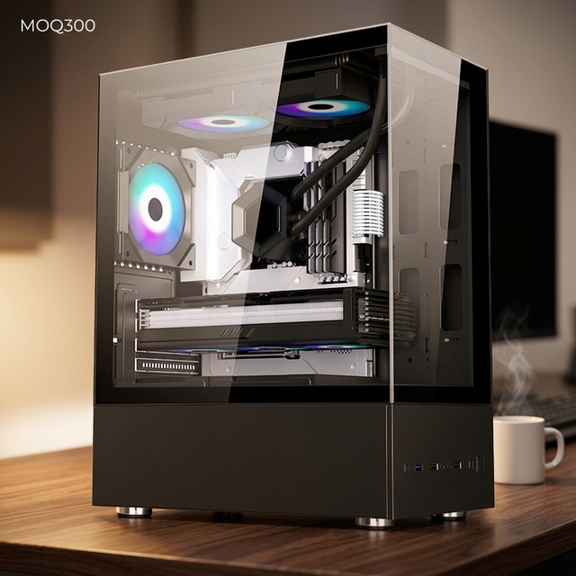 Factory Direct Cheaper Quick Release Glass Customized Micro ATX PC Gaming Computer Case White Chassis Fast Production Lead Time