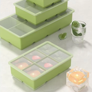 BPA miễn phí Silicone <span class=keywords><strong>Ice</strong></span> <span class=keywords><strong>Cube</strong></span> khay vuông lớn <span class=keywords><strong>Ice</strong></span> <span class=keywords><strong>Cube</strong></span> Maker Silicone <span class=keywords><strong>Ice</strong></span> <span class=keywords><strong>Cube</strong></span> khuôn mẫu với rò rỉ bằng chứng có thể tháo rời nắp cho whisky - Product Image 1