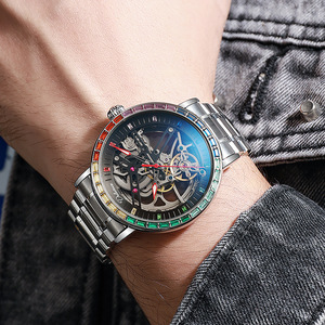 Montre automatique mécanique authentique <span class=keywords><strong>Roger</strong></span> 2026 avec design squeletté et cadran lumineux, montre-bracelet tendance pour homme - Product Image 3