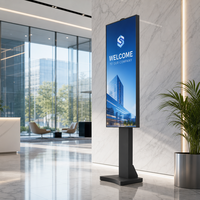 Layar LCD Digital Signage Kecerahan Tinggi 3000-4000 Nits, Ukuran 43 55 65 Inci, Model Berdiri untuk Iklan di Toko Retail