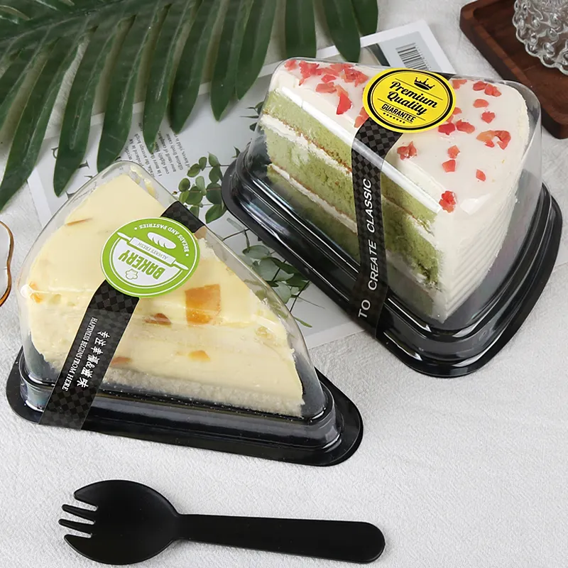Plastic Triangle Cake Box Transparent Custom Wholesale Clear 8 Inch Food Packing Disposable Cheese cake