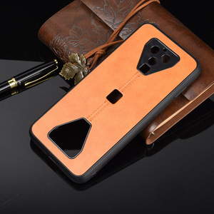 Funda de cuero PU con patrón de piel de vaca ligera, funda protectora trasera para teléfono para Xiaomi <span class=keywords><strong>Black</strong></span> <span class=keywords><strong>Shark</strong></span> 3 <span class=keywords><strong>3Pro</strong></span>, funda trasera de cuero - Product Image 4