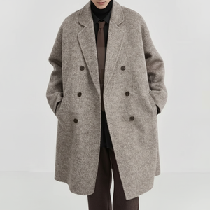 Tela de lana de abrigo largo para hombre de un solo pecho con un diseño limpio y un interior cálido de longitud completa aspecto aerodinámico - Product Image 1