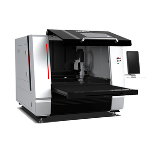 Mesin pemotong Laser serat meja, ukuran kecil 1300x1300mm dengan geser keluar untuk pemotong Laser logam - Product Image 1