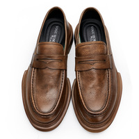 Chaussures décontractées pour hommes en cuir véritable à semelle épaisse, style vintage, bout rond, résistantes aux chocs, à enfiler – Produits en dropshipping