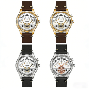 Montre Minimaliste Unique <span class=keywords><strong>et</strong></span> Originale, Design Simple <span class=keywords><strong>et</strong></span> Élégant, Mouvement Boîte à Engrenages, Montre à Heure Irrégulière, Bracelet en Cuir Souple, Montre Boîte à Engrenages - Product Image 5