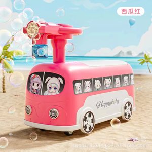 Happybaby Music Bus Toy Car For 2 To 4 Years Old Kids Bubble Blowing Four Wheel Balance Vehicle - Product Image 3