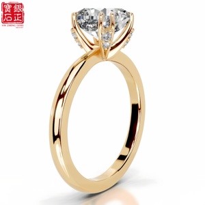Anello da Donna in Argento Sterling <span class=keywords><strong>925</strong></span> Placcato <span class=keywords><strong>Oro</strong></span> con Moissanite Taglio Cuscino da 3,5 <span class=keywords><strong>Carati</strong></span>, Montatura a Doppio Grappolo, Gioielleria Fine per Matrimonio REACH - Product Image 3