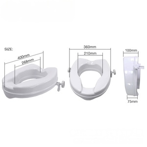 Asiento de Inodoro Elevado Portátil, Instalación Gratuita, Cojín Suave de Poliuretano de 2 Pulgadas, Inodoro <span class=keywords><strong>para</strong></span> <span class=keywords><strong>Discapacitados</strong></span> - Product Image 5