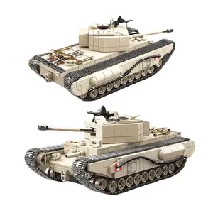 100238 WW2 Military Weapon UK Army Churchill Infantry Tank With Soldiers DIY Assembly Brick Kids Toys Building Blocks Sets