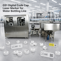 Machine de marquage laser numérique haute vitesse GS1 pour le positionnement des bouchons de bouteilles, idéale pour les lignes de mise en bouteille d'eau en série - Certifiée ASL BELGISI