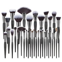Set di pennelli personalizzati Set di pennelli per trucco con manico in legno di lusso nero pennelli per etichette Private Set di pennelli per trucco cosmetico