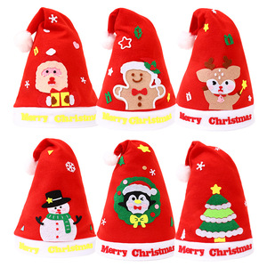 Gorro de Santa Claus Bordado de Alta Calidad HANTANG, Estilo Europeo y Americano, Tela No Tejida, para Adultos y Niños, Decoraciones Navideñas - Product Image 4