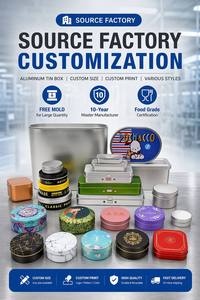 Lata de Aluminio Reciclable Personalizada, <span class=keywords><strong>Caja</strong></span> Metálica de Hojalata, Envase Cosmético Vacío al por Mayor para Cera para el Cabello y Crema de Manos - Product Image 3