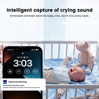 Moniteur Bébé Automatique à Double Caméra 5,5 Pouces avec Vision Nocturne, Surveillance IA de la Qualité du Sommeil et Oclusion Buccale et Nasale