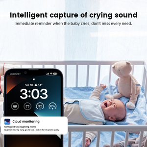 จอภาพเด็กอัตโนมัติขนาด 5.5 นิ้ว พร้อมระบบมองเห็นในเวลากลางคืน กล้องคู่ บันทึกภาพพร้อมกัน ระบบ AI ตรวจสอบคุณภาพการนอนหลับ ตรวจจับการปิดปากและจมูก - Product Image 3