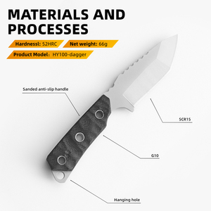 Nuevo cuchillo de supervivencia Bushcraft portátil para exteriores con mango 2 en 1 G10 y hoja fija con brújula - Product Image 3