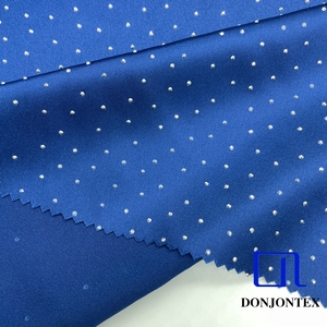 Premium Kwaliteit Hot-Persing Strass Glanzende Zijde-Achtige Spandex Polyester Satijnen Stof Voor Feestjurk Nachtkleding En Blouse - Product Image 2