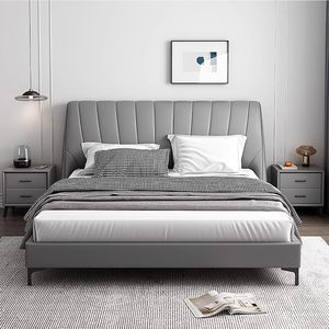 <span class=keywords><strong>Comodino</strong></span> Moderno in Pelle con Cassetto Scorrevole e Gambe in Metallo, Tavolino Laterale Stile Medievale Adatto <span class=keywords><strong>per</strong></span> Camera da Letto - Product Image 6