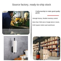 Porte-serviettes en papier de style américain, carré/rond, sans perçage, en acier inoxydable, pour cuisine/salle de bain, à fixer sur un meuble