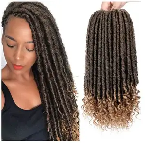 2021 yumuşak T30 Kenya uzantıları özel etiket 20 inç tığ saç peruk tanrıça Faux Locs