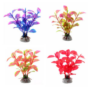 Plantes aquatiques artificielles en forme de feuille de <span class=keywords><strong>lotus</strong></span> avec base en céramique 10 cm, décorations de plantes sous-marines en PVC pour aquarium - Product Image 5