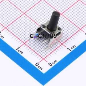 GT-TC101B-H105-L1 Tactile Switch Through hole,6x7.5mm Switch Single Pole Single Throw Round Button 2.5N Right Angle Insert - Product Image 1