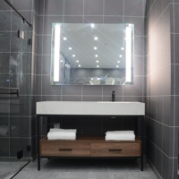 Miroir de salle de bain LED HZW Factory 2835 avec capteur tactile et anti-buée, certifié UL CUL CE, pour hôtel