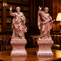 Statue de Saint Pierre et Paul en marbre rouge, célèbre sculpture religieuse d'apôlons, statue d'apôlons en marbre pour la décoration intérieure de la maison ou du bureau