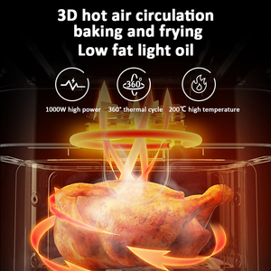 Thời Trang Mới Lò Điện Chữ Số Lò Nồi Chiên Không Khí Thủy Tinh Nấu Ăn Dầu-Miễn Phí Nhỏ Bạc Crest Airfryr Giỏ Kép Nồi Chiên Không Khí - Product Image 4