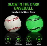 Balle de baseball et de softball en PVC qui brille dans le noir, balle lumineuse pour les jeux nocturnes en plein air, balle d'entraînement OEM