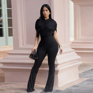 Nuevos Monos Elegantes de Verano 2026 para Mujer, Ideales para Cumpleaños, Fiestas y Clubes, con Diseño de Parches y <span class=keywords><strong>Fruncido</strong></span>, Manga Corta, Prenda Larga - Product Image 4