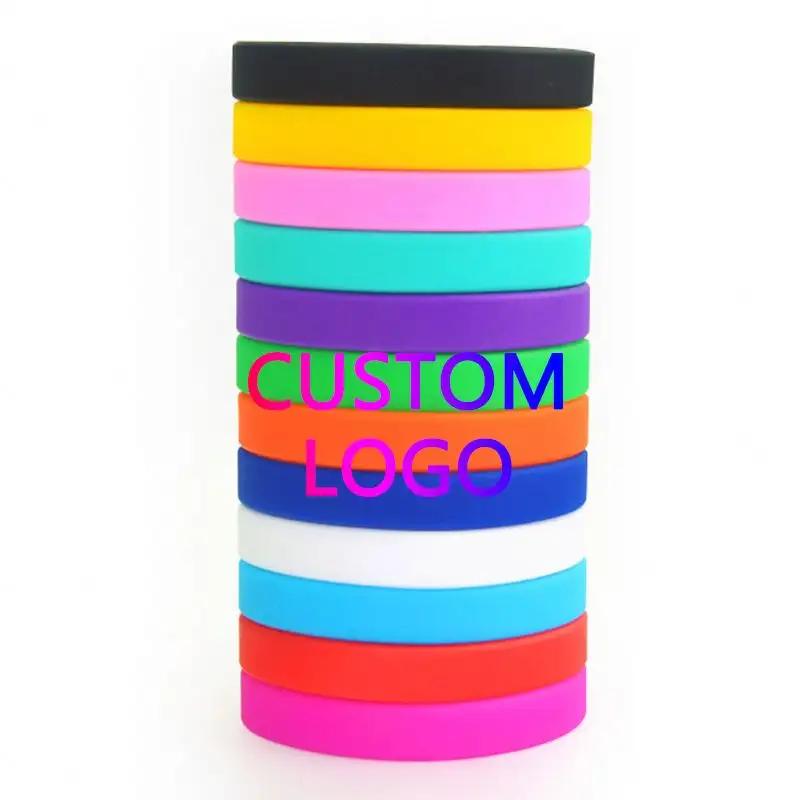 Cheap Promotional Advertising Gifts Custom Logo Decorative Rubber Band Silicone Bracelets Silicone Wristbands