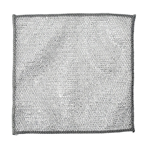 Paño de malla de alambre, mantel, paño para lavar platos, cepillo de bola de alambre de acero sin aceite, olla, vajilla para lavar platos, paño de metal, doble capa plateada - Product Image 4