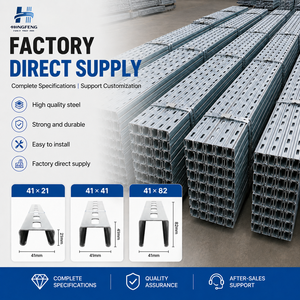 CE Certified Q235 Material <b>Cold</b> Rolled Perforated Galvanized 41x21/41/82 C Channel Manufactured Strut Channel Welding Processing - Product Image 1