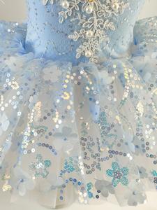 2025 popüler bale dans puf kollu çiçek Sequins balerin parlak kabarık etek performans kostüm kızlar için uygulama - Product Image 5