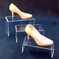 Présentoir en verre acrylique organique, pliable en U, épaisseur 3 mm, finition brillante, assemblage facile, pour chaussures et figurines