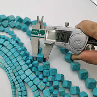8x8 10x10 12x12mm Type de Cube Carré Bleu Blanc Howlite Turquoise Forme Carrée Diagonale Perles de Pierre en Vrac pour la Décoration de Vêtements