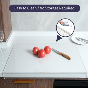 Tabla de cortar de acrílico rectangular, 40x30x3mm, transparente, antideslizante, para frutas, verduras, cocina - Product Image 4