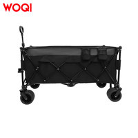 Chariot pliable WOQI, chariot de plage robuste à 4 roues, chariot utilitaire pour courses, camping, jardin et sports