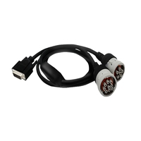 Kustom J1708 6Pin laki-laki ke DB15P perempuan Splitter Y kabel kawat tenun untuk pembaca kode