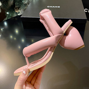 Sandali da donna Mona estivi alla moda per esterni 2025, ultimi modelli <span class=keywords><strong>con</strong></span> <span class=keywords><strong>tacco</strong></span> spesso, <span class=keywords><strong>infradito</strong></span> da spiaggia slip-on aperte dietro, stile Instagram - Product Image 4