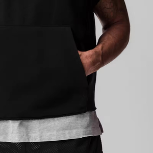 Hoodies sans manches personnalisés pour hommes, vêtements de sport, coton éponge de haute qualité, hoodies oversize - Product Image 5