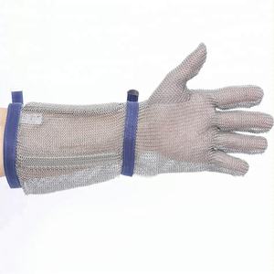 Guantes de Malla Metálica de Acero Inoxidable de Manga Larga para Protección de Manos al Cortar Carne, Nivel 9 de Protección EN1082, para Carniceros - Product Image 6