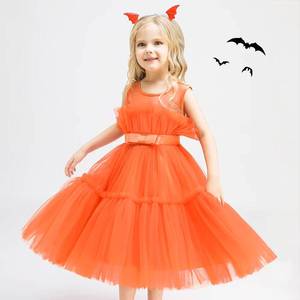 New Update RTS Fashion Kids Orange Fall Baby Girl Tutu Dresses Halloween Dress for Party - Product Image 6