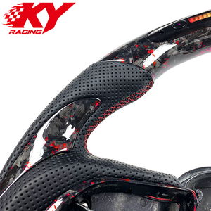 Volant sport racing en cuir, carbone forgé sur mesure, LED, pour Dodge Challenger Charger Durango Hellcat SRT R/T - Product Image 2