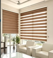 Persianas Zebra Motorizadas de Doble Capa, Opacas y Translúcidas, Tamaño Personalizado, Control Remoto, para Ventanas de Hogar, Oficina, Dormitorio, Sala de Estar