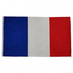 ราคาถูก ธงชาติฝรั่งเศสแบบพกพา ขนาด 3x5 ฟุต (90x150 ซม.) ผลิตจากโพลีเอสเตอร์ สำหรับงานกีฬาฟุตบอล พิมพ์โลโก้ตามสั่ง - Product Image 1