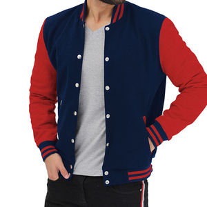 เสื้อแจ็กเก็ตเบสบอลสำหรับผู้ชายมีแขนหนังลายปักโลโก้ออกแบบได้ตามต้องการ - Product Image 5
